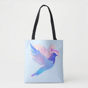 Beautiful Blue Watercolor Dove Tote Bag