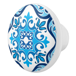 💙🤍 Beautiful blue - white Azulejos X, Ceramic Ceramic Knob