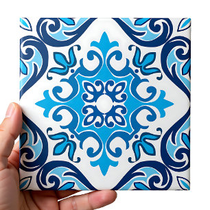 💙🤍 Beautiful blue - white Azulejos X,  Ceramic T Tile