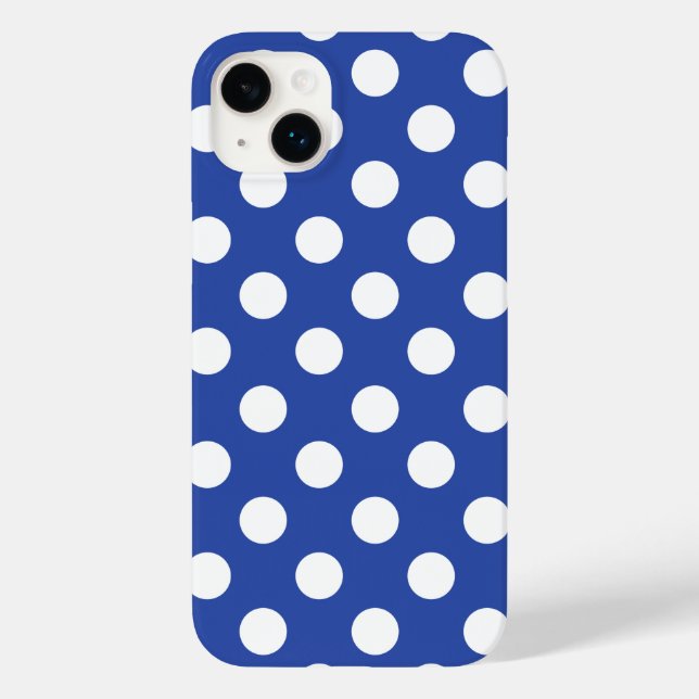 Beautiful Blue - White Polka Dot Pattern Case-Mate iPhone Case (Back)