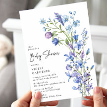 Beautiful Blue Wildflower Baby Shower
