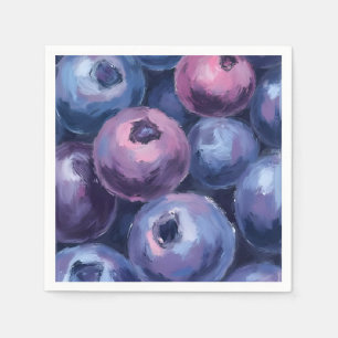 Beautiful Blueberries Fruit Painting Napkin