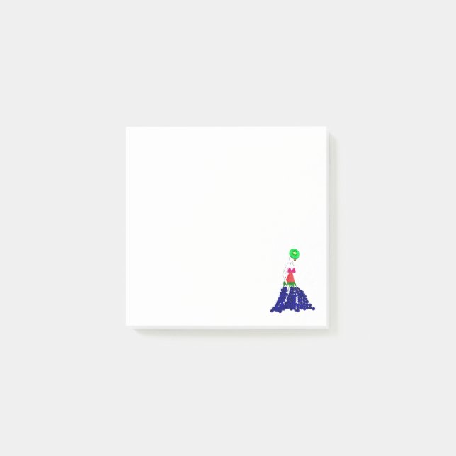 Beautiful blueberry dress design post-it notes (Front)