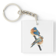 Beautiful Bluebird Couple Watercolor Art