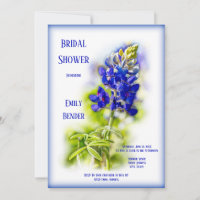 Beautiful Bluebonnet Floral, Modern, Bridal Shower