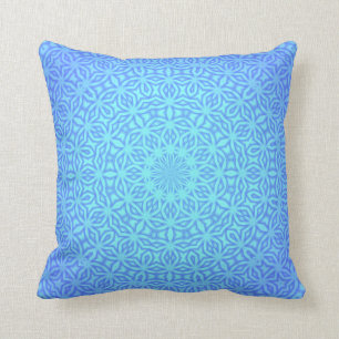 Beautiful Blues Kaleidoscope Pattern Cushion