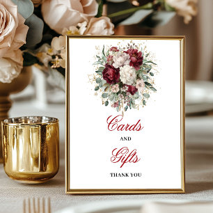 Beautiful Blush Burgundy Cards and Gifts Sign