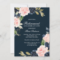 Beautiful Blush & Navy Elegant Retirement Party