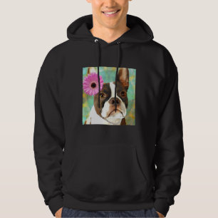 Beautiful Blushing Bride Boston Terrier Dog Art Hoodie