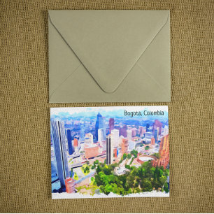 Beautiful Bogota Colombia City Panorama View Postcard