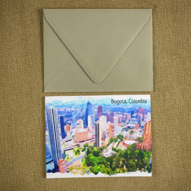 Beautiful Bogota Colombia City Panorama View Postcard (bogota colombia panorama view travel postcard)