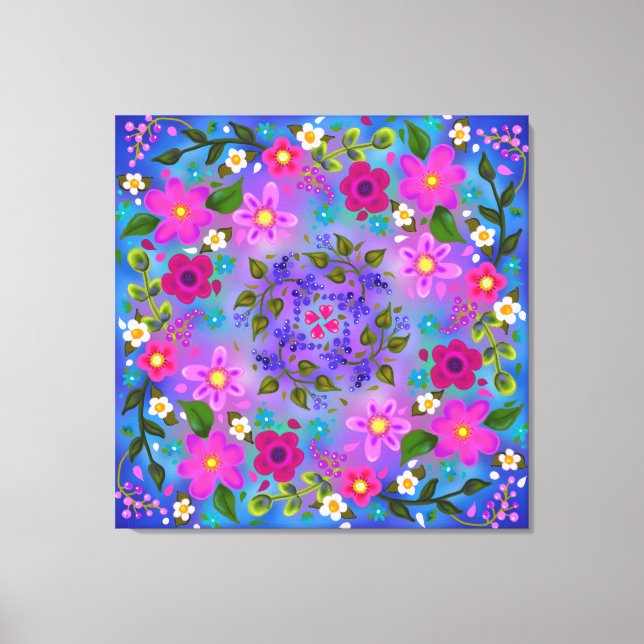 Beautiful Boho Berries and Flowers  Canvas Print (Front)