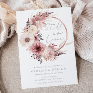 Beautiful Boho Blush Wedding Vow Renewal Invitation
