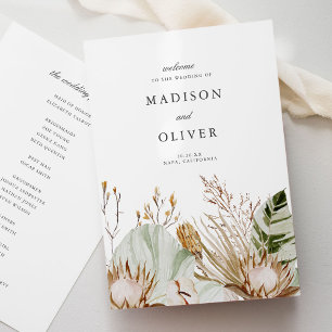 Beautiful Boho Botanical Wedding Ceremony Programme