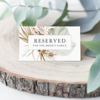 Beautiful Boho Botanical Wedding Reserved Card