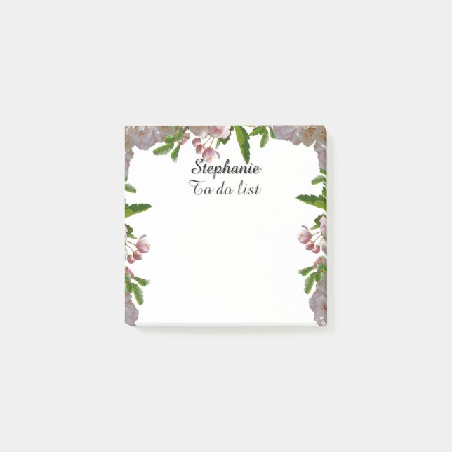 Beautiful Boho Bouquet - Custom Name To Do List Post-it Notes (Front)