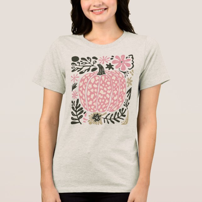 Beautiful Boho Fall Pumpkin Tri-Blend Shirt (Front)