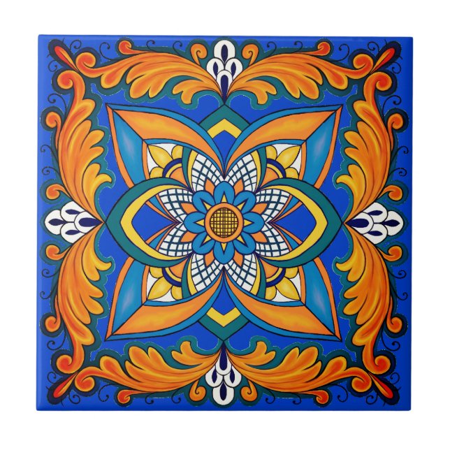 Beautiful Boho Italian Tile (Front)