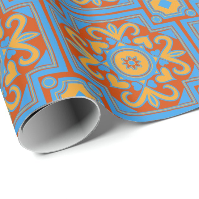 Beautiful Boho Italian Tile Wrapping Paper (Roll Corner)