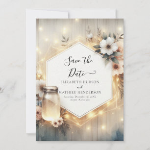 Beautiful Boho Mason Jar Wedding Save The Date