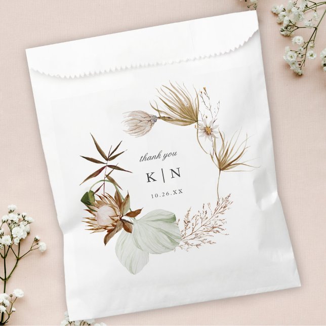 Beautiful Boho Minimalist Botanical Wedding  Favour Bags (Creator Uploaded)
