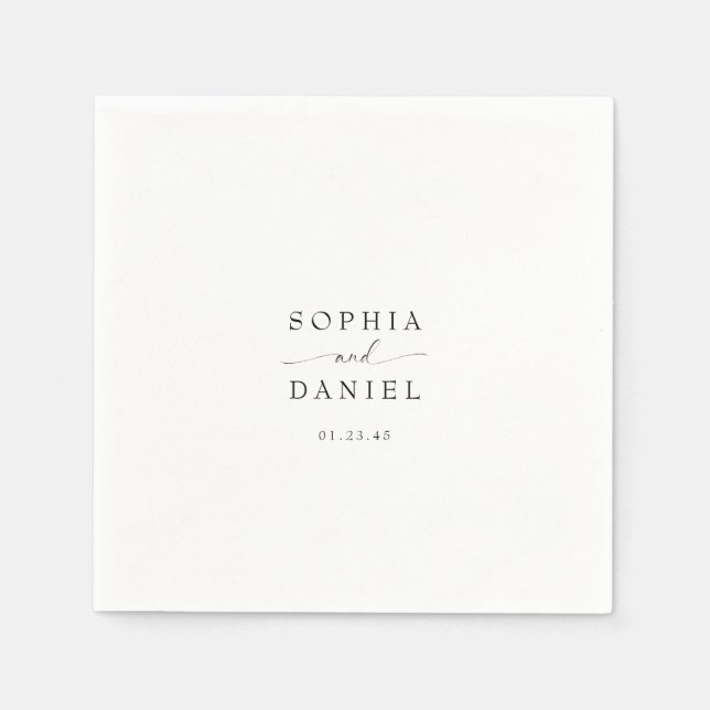 Beautiful Boho Minimalist Modern Wedding  Napkin (Front)