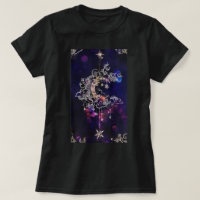 Beautiful Boho Moon Stars Blue Purple Women's