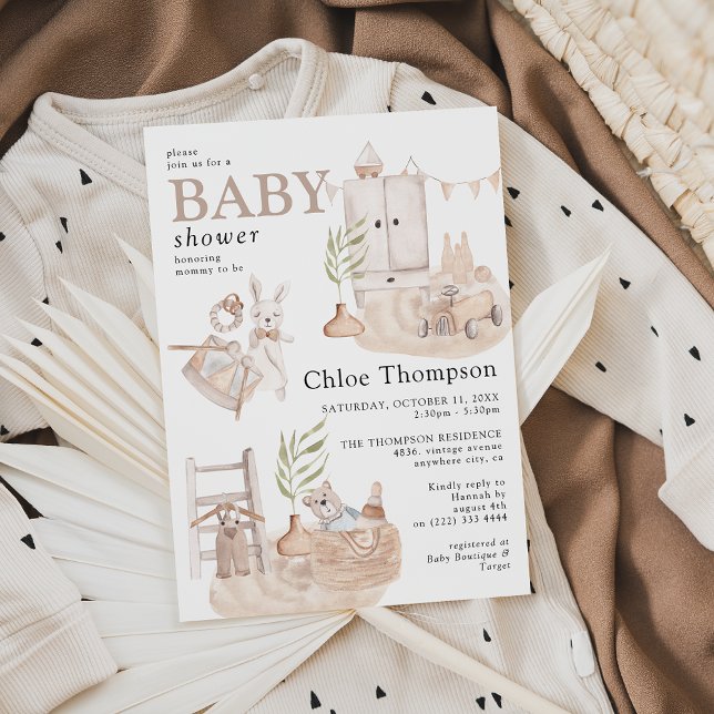 Beautiful Boho Nursery Boy Baby Shower Invitation (Creator Uploaded)