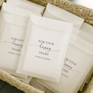 Beautiful Boho Personalised Wedding Tissue Pack Favour Bags