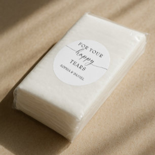 Beautiful Boho Personalized Wedding Tissue Pack Classic Round Sticker