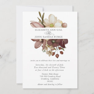 Beautiful boho rose & neutral wedding  invitation
