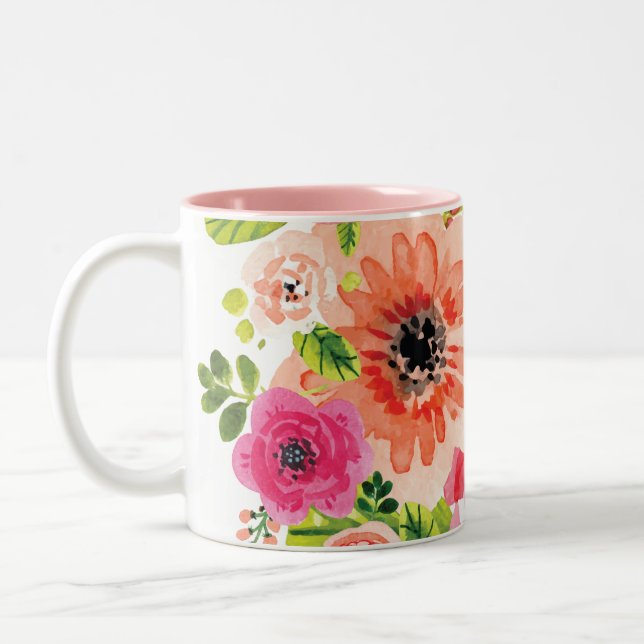 Beautiful Boho Style Colourful Floral | Mug (Left)