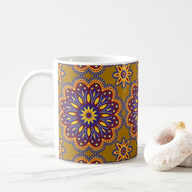 Beautiful Boho Talavera Tile Coffee Mug (With Donut)