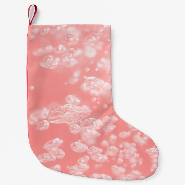 Beautiful bokeh air bubble abstract light pink pas small christmas stocking (Front)