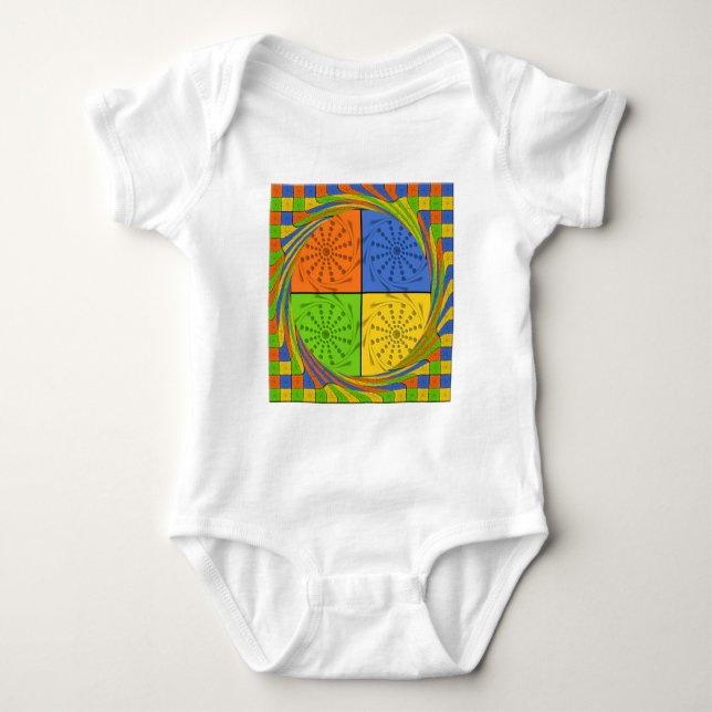 Beautiful Bold Egyptian Pattern: A Dazzling Design Baby Bodysuit (Front)