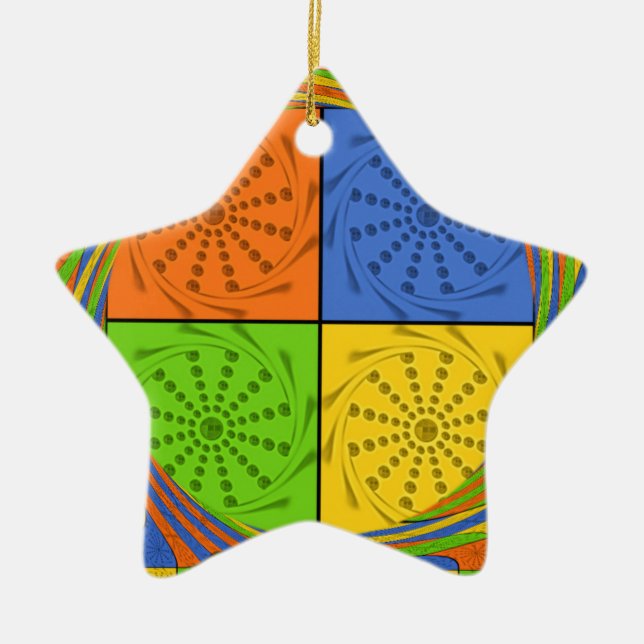Beautiful Bold Egyptian Pattern: A Dazzling Design Ceramic Tree Decoration (Front)
