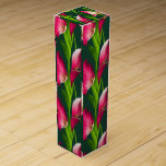Beautiful Bold Spring Pink & Green Calla Lilly   Wine Box<br><div class="desc">An array of bright lush pink calla lily stems enhanced by the contrast of a bright green background. This Lush and Rich Design Will Make you want it printed on EVERYTHING! Go on,  we OVERSTAND.</div>