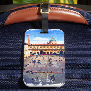 Beautiful Bologna Italy Watercolor Travel Luggage Tag