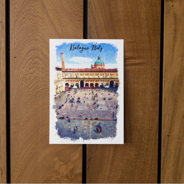 Beautiful Bologna Italy Watercolor Travel Postcard (bologna italy watercolor travel postcard)
