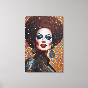 Beautiful Bombshell Drag Queen Portrait Canvas Print