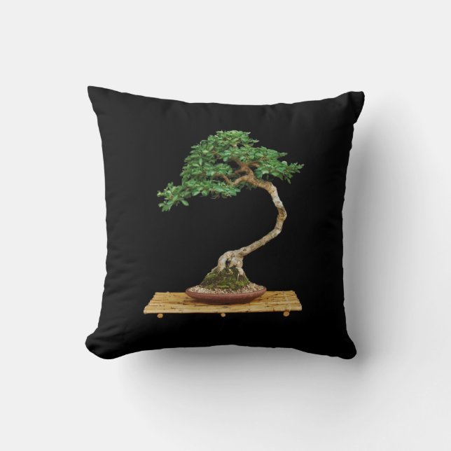 Beautiful Bonsai Tree Throw Pillow (Front)