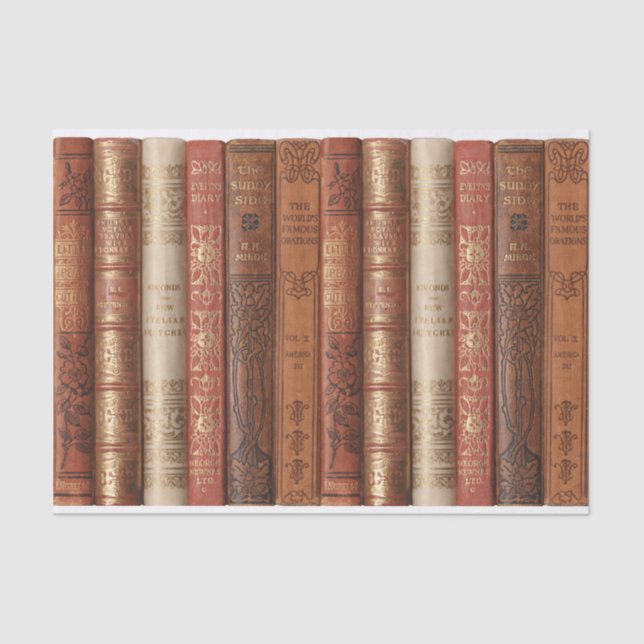 Beautiful Book Spines (beige) Tissue Paper (Front)