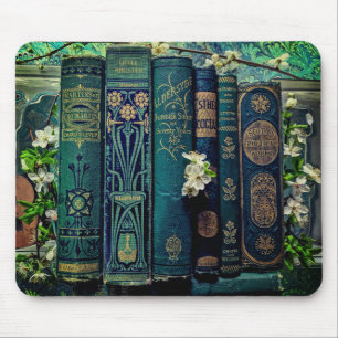 Beautiful Book Spines (Green) Mouse Pad