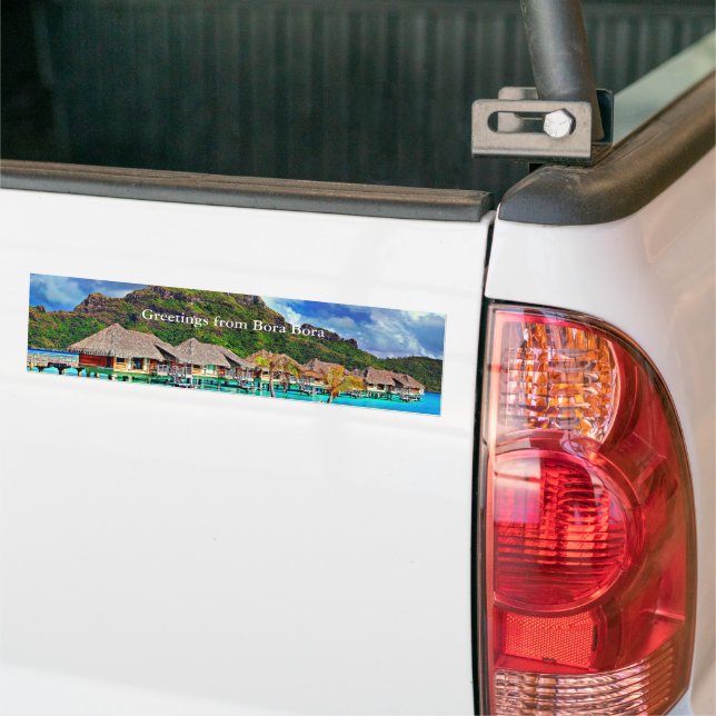 Beautiful Bora Bora, French Polynesia Bumper Sticker (On Truck)