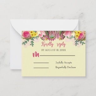 Beautiful Botanical Floral Garden Cream Reply Card