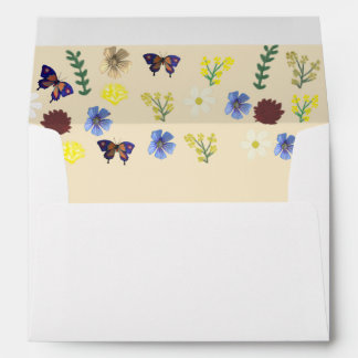 Beautiful Botanical Floral Garden Eggshell Liner Envelope