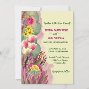 Beautiful Botanical Floral Garden Wedding Invitation