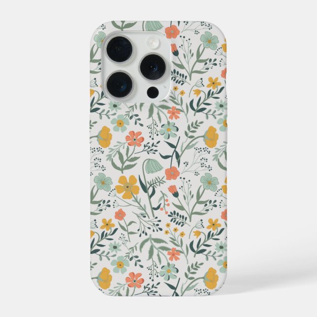Beautiful Botanical Floral Pattern iPhone Case (Back)