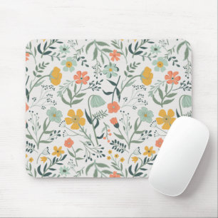 Beautiful Botanical Floral Pattern Mouse Pad