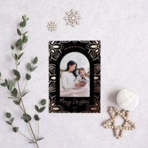 Beautiful Botanical Frame Photo Christmas Black